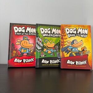 3 Dog Man Books by Dav Pilkey. Like NEW condition!